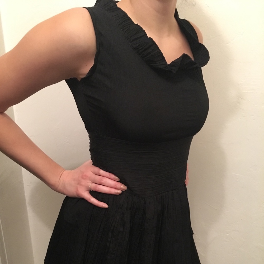 Black ruffle dress